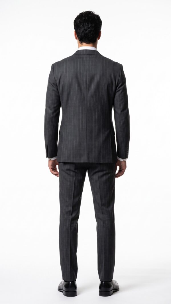 Barrington Grey Tailored Fit Pin Striped Suit (4) - 5