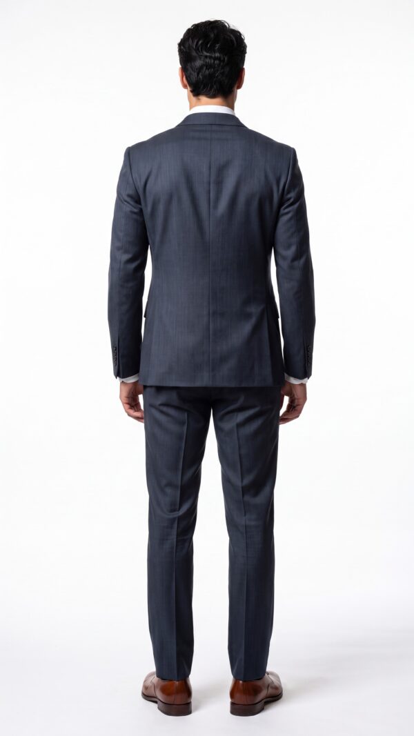 Black pin striped double breasted suit for men (3) - 2