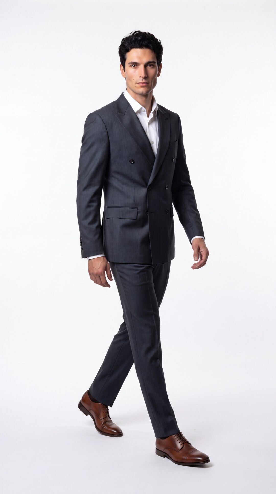 Winchester Double Breasted Black Suit