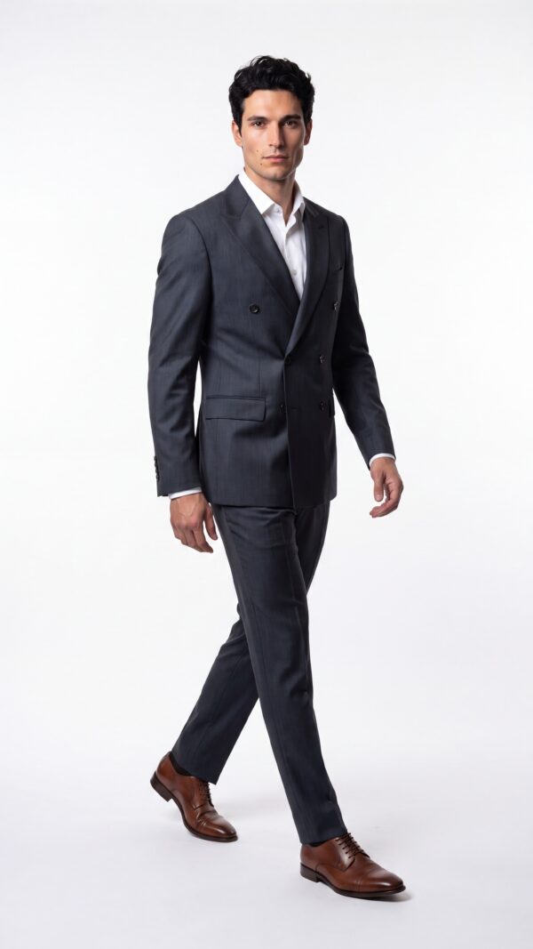 Winchester Double Breasted Black Suit - 1
