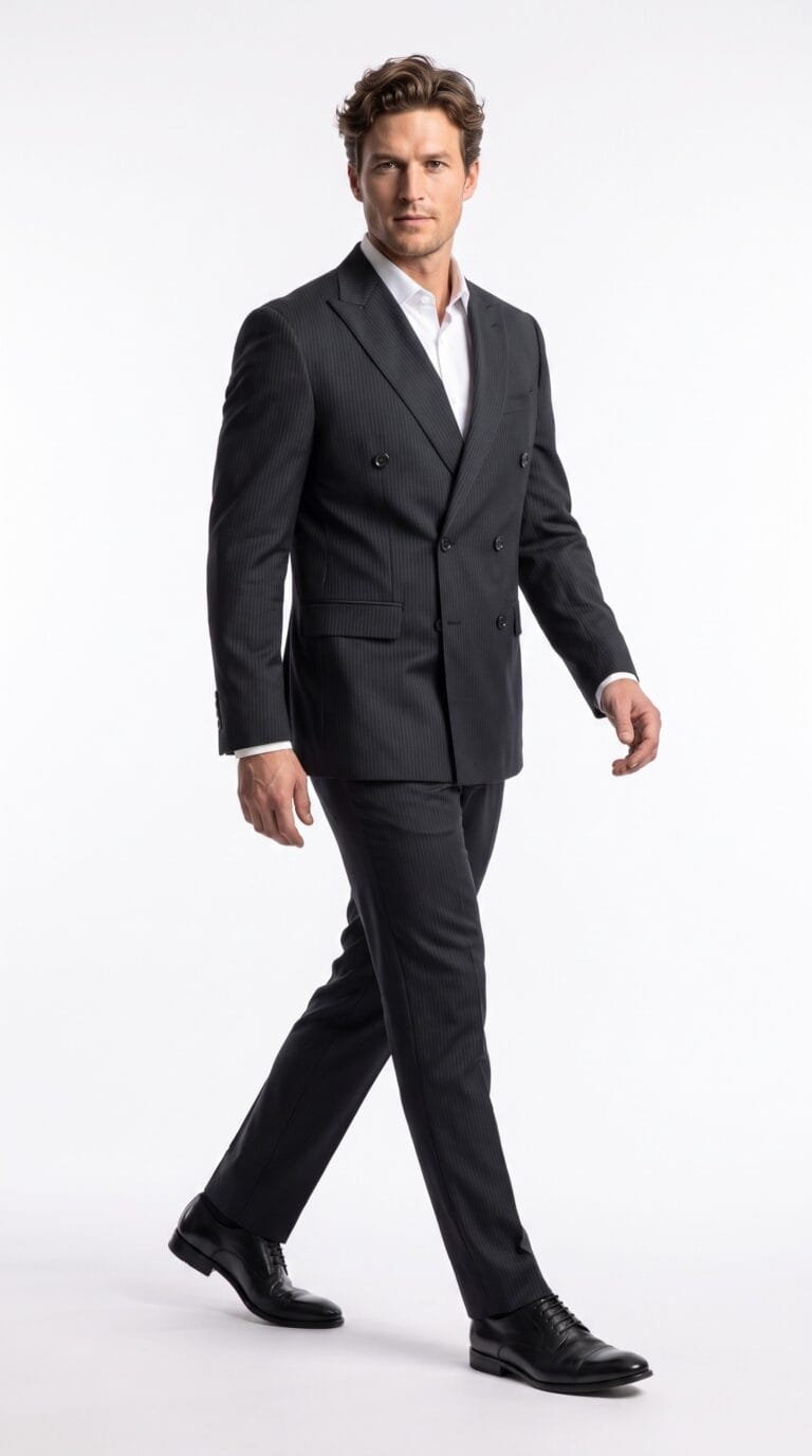 Cambridge Double Breasted Black Suit