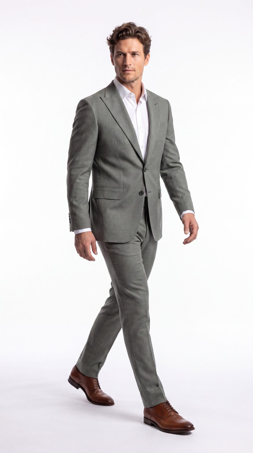 Green Peak Lapel Tailored Fit Men’s Suit (3) - 4