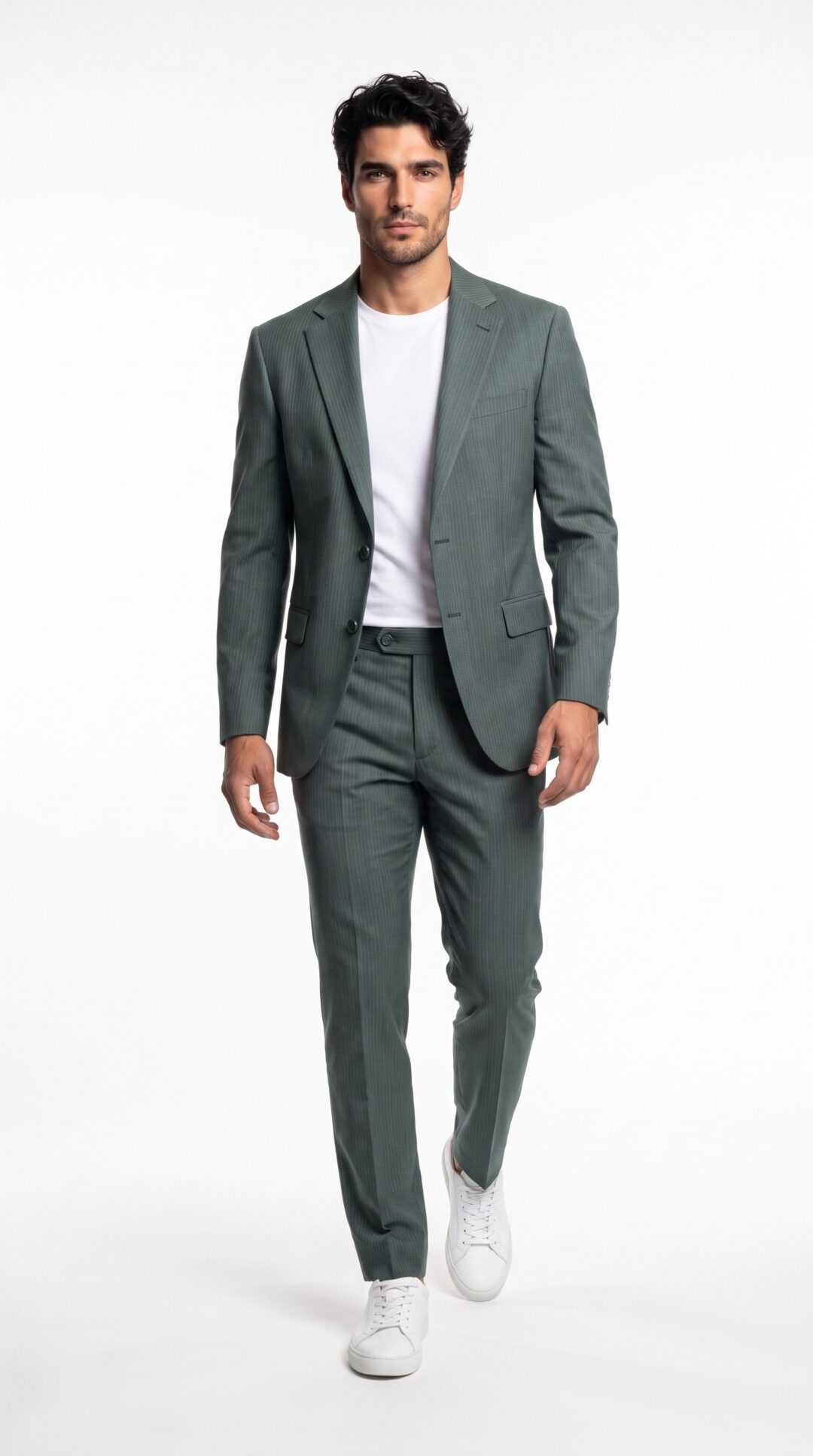 Northbrook Green Pinstripe Suit