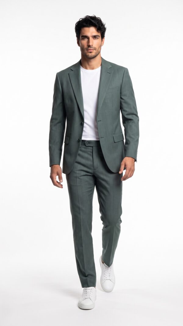 Northbrook Green Pinstripe Suit - 1