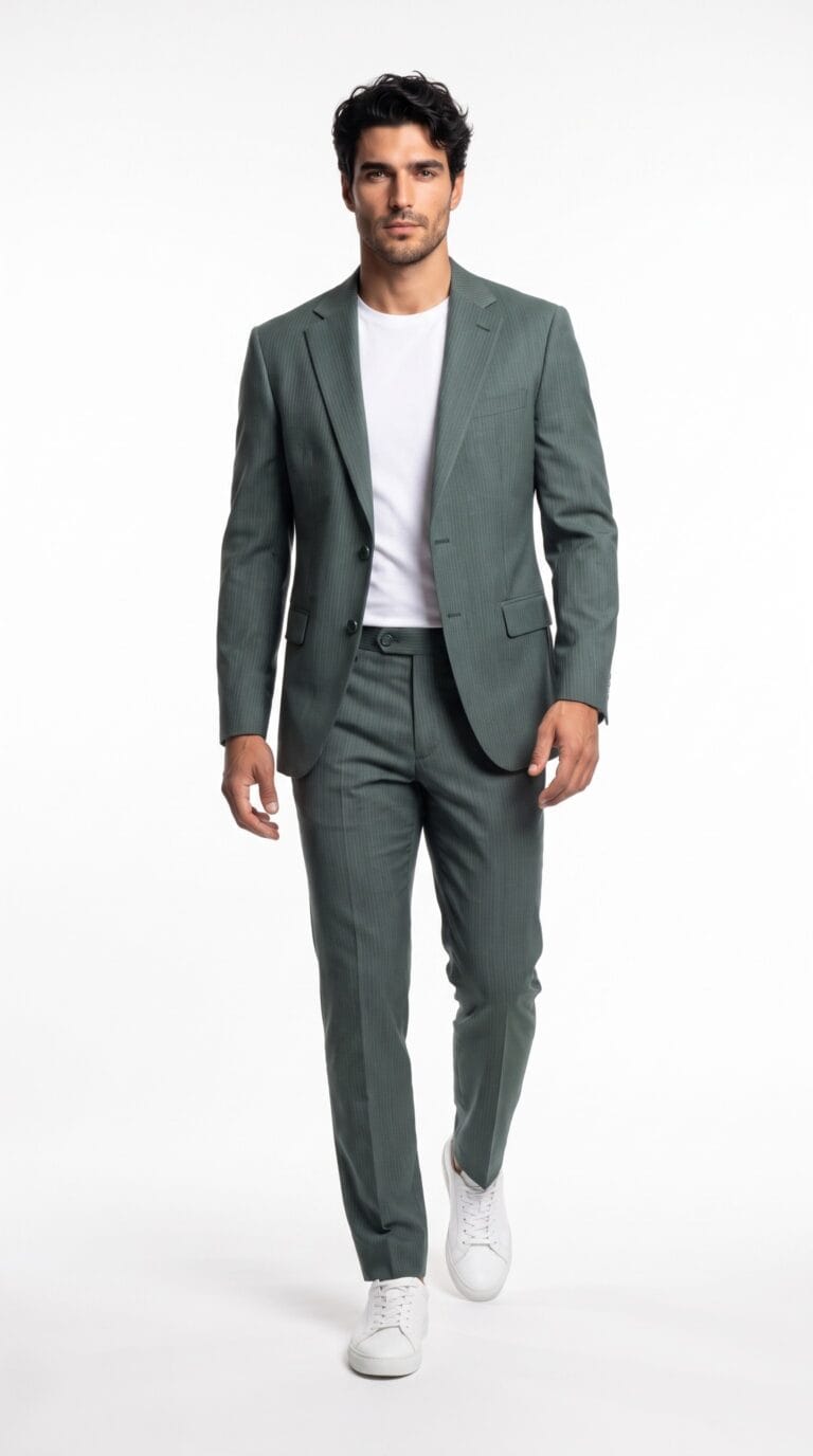 Northbrook Green Pinstripe Suit