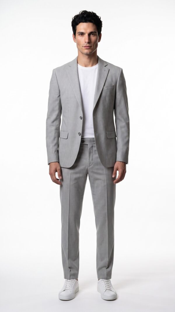 Farrington Pinstripe Light Grey Suit - 1