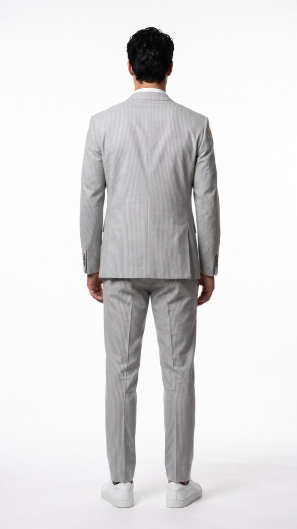 Light grey pin striped men’s suit (3) - 3
