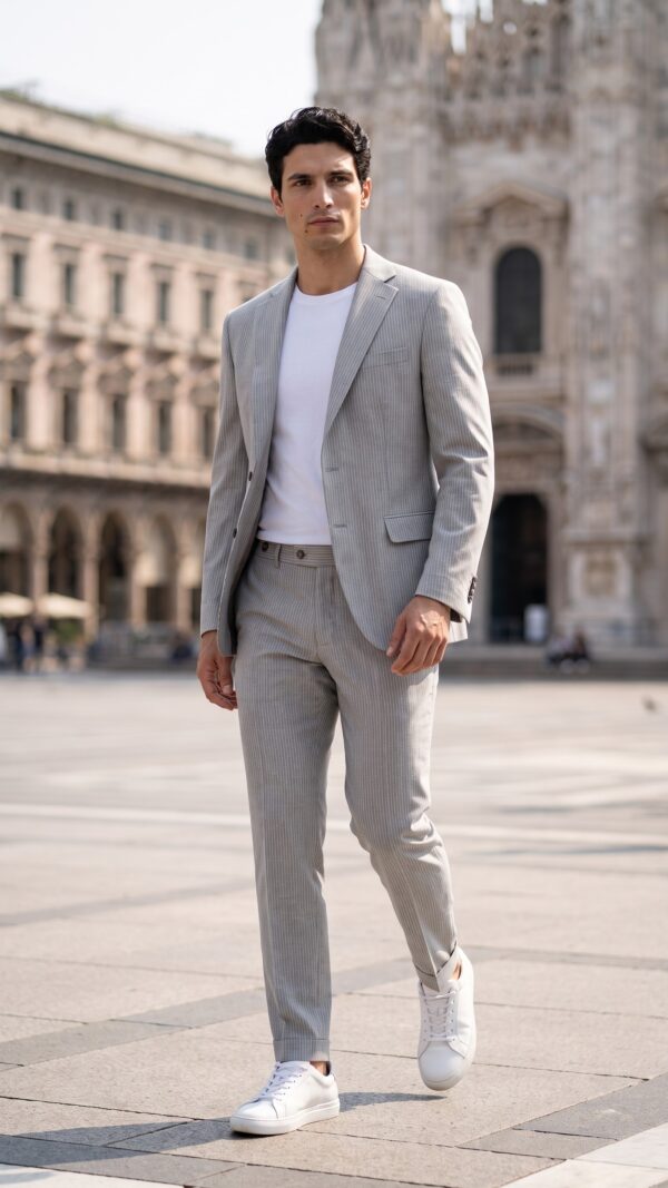 Farrington Pinstripe Light Grey Suit