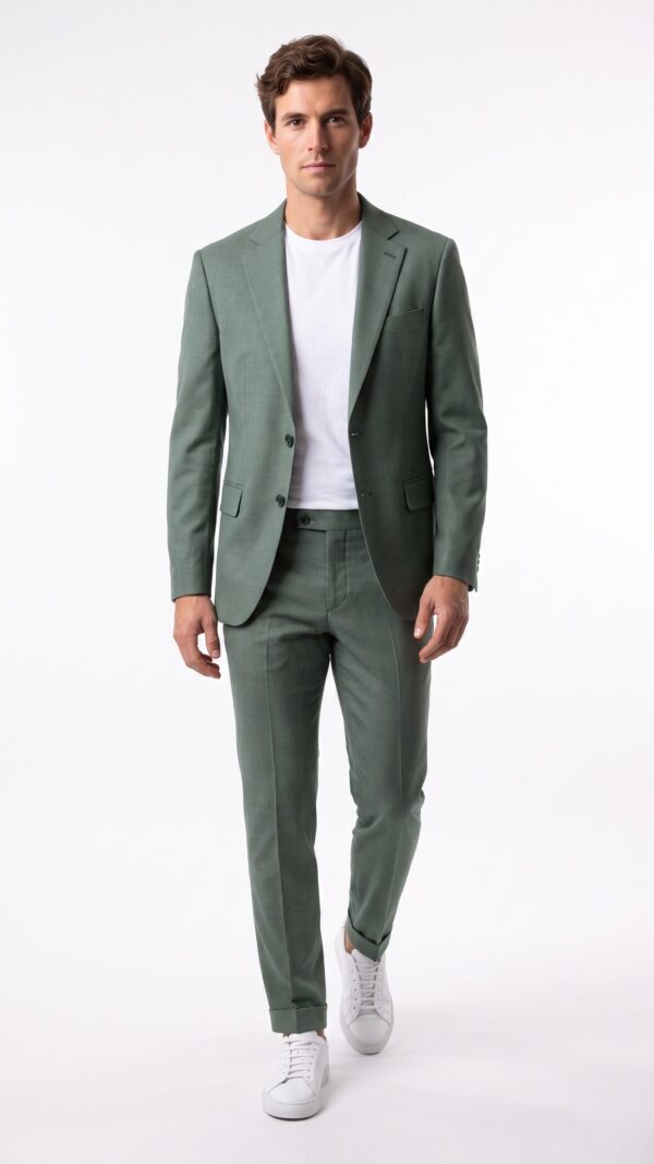 Men’s Green Suit – 2 pieces – Tailored Fit – Notch Lapel (1) - 2