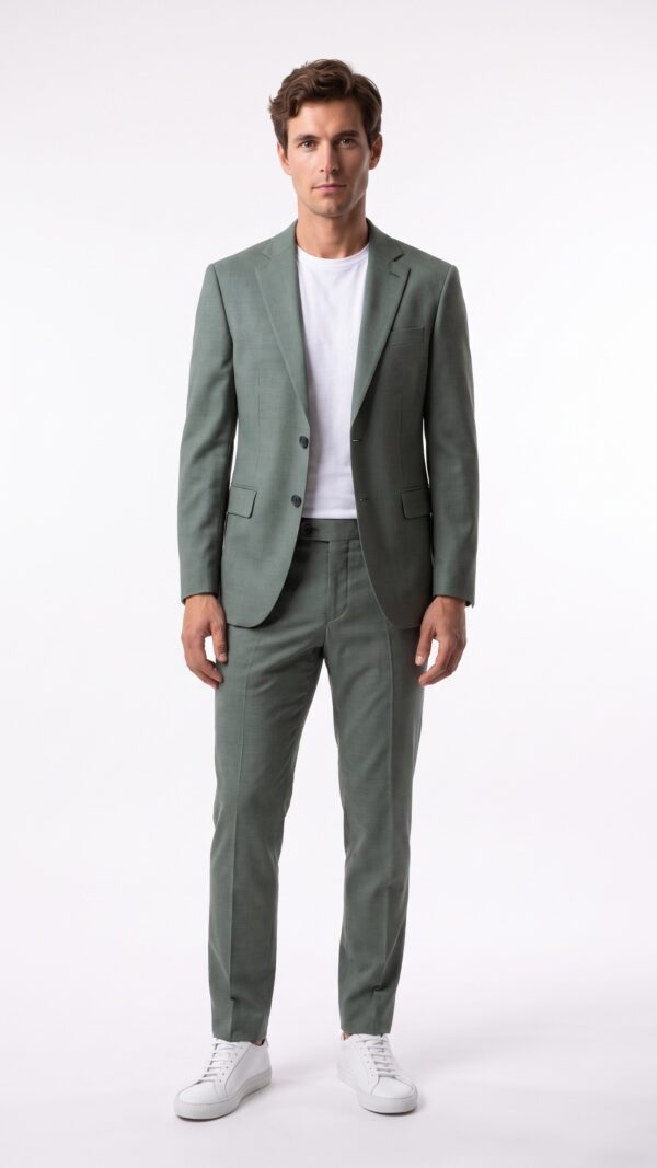 Men’s Green Suit – 2 pieces – Tailored Fit – Notch Lapel (2) - 5