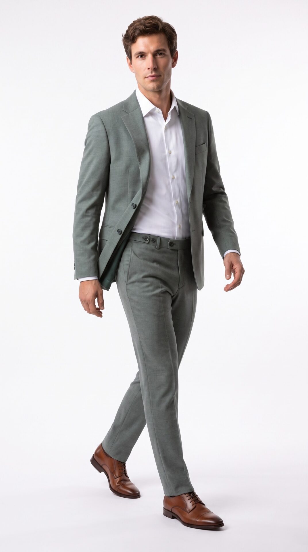 Men’s Green Suit – 2 pieces – Tailored Fit – Notch Lapel (5) - 5