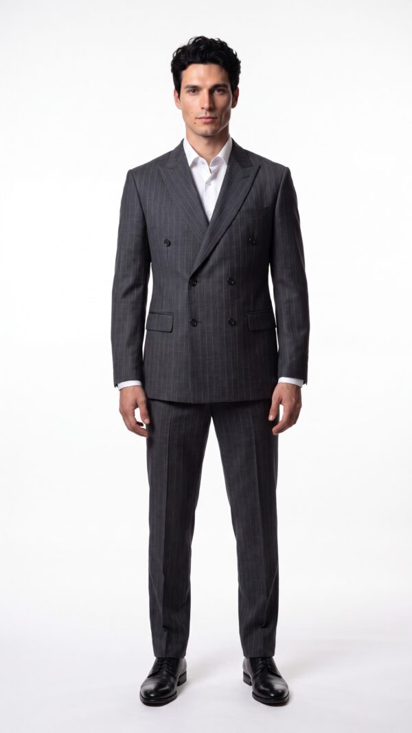 Men’s Grey Double Breasted Suit (7) - 2