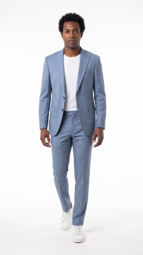 Men’s Light Blue Suit – 2 pieces – Slim Fit – Peak Lapel (1) - 4