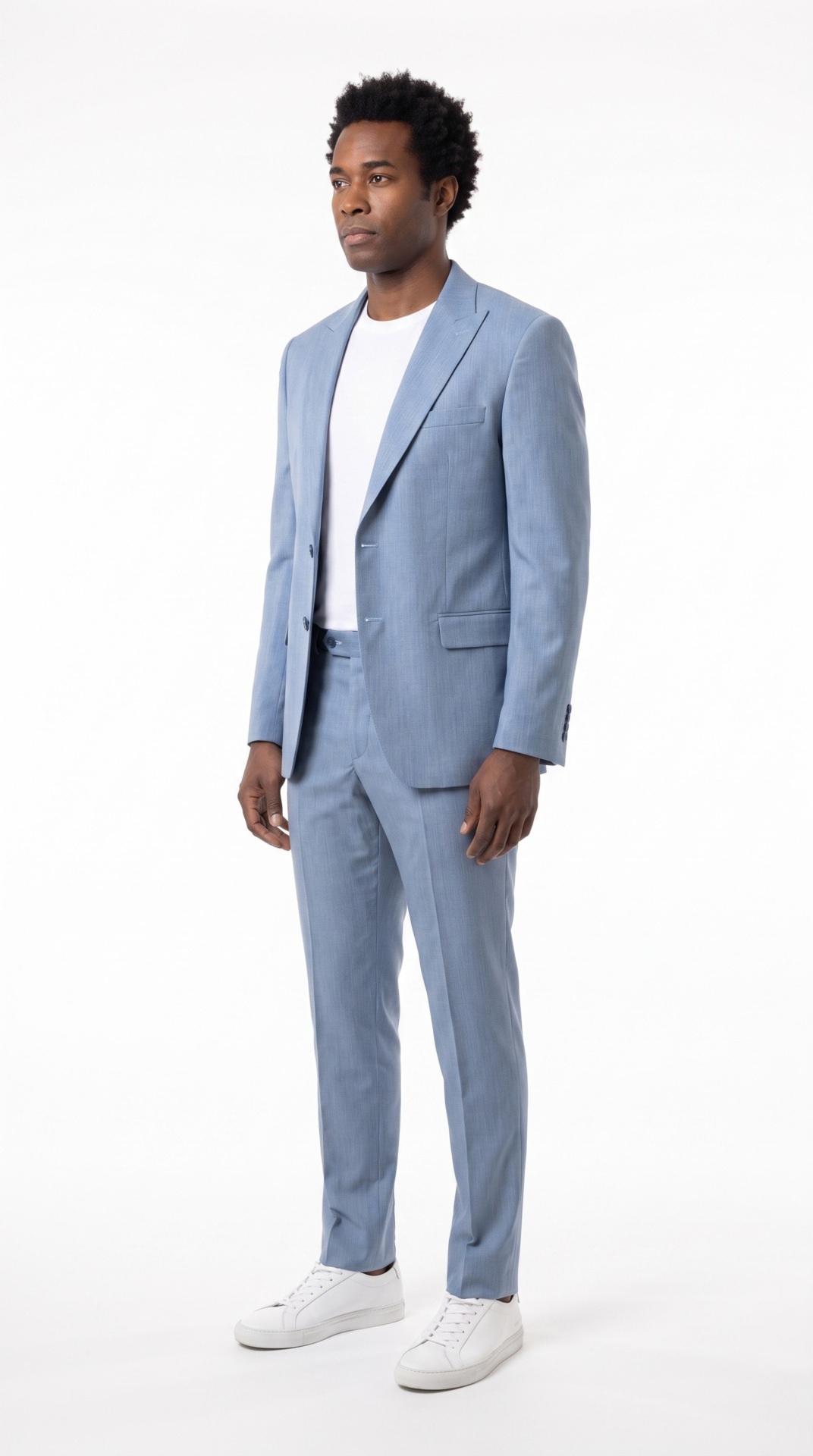 Men’s Light Blue Suit – 2 pieces – Slim Fit – Peak Lapel (4) - 4