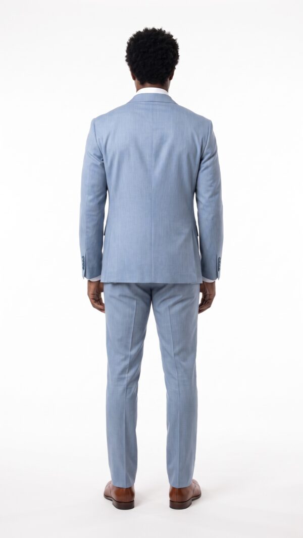 Men’s Light Blue Suit – Double Breasted – Tailored Fit – Peak Lapel (1) - 4