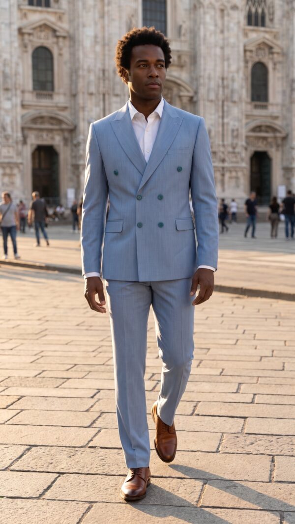 Whitman Light Blue Double Breasted Suit