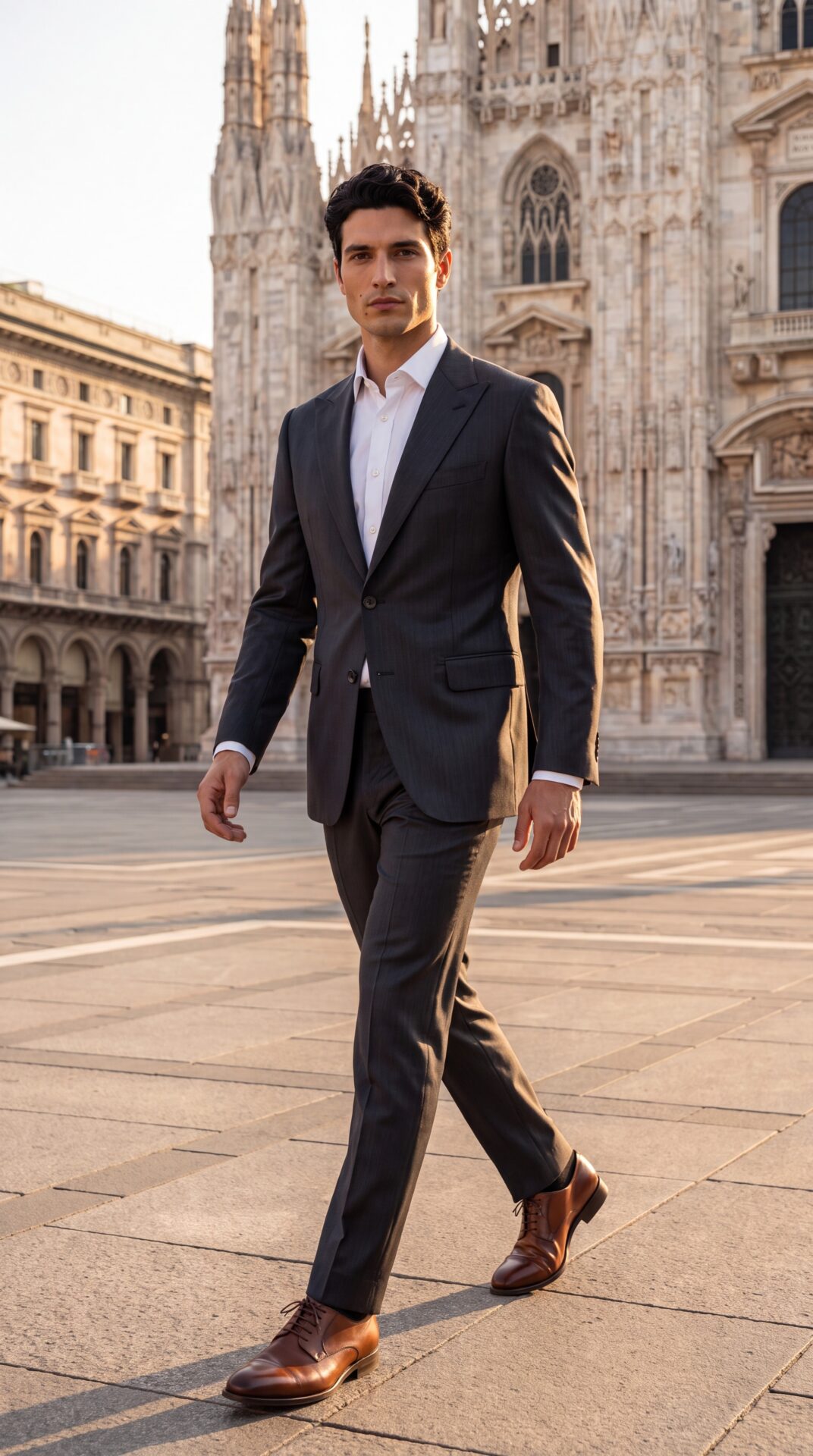 Men’s black pin striped tailored fit suit (9) - 3