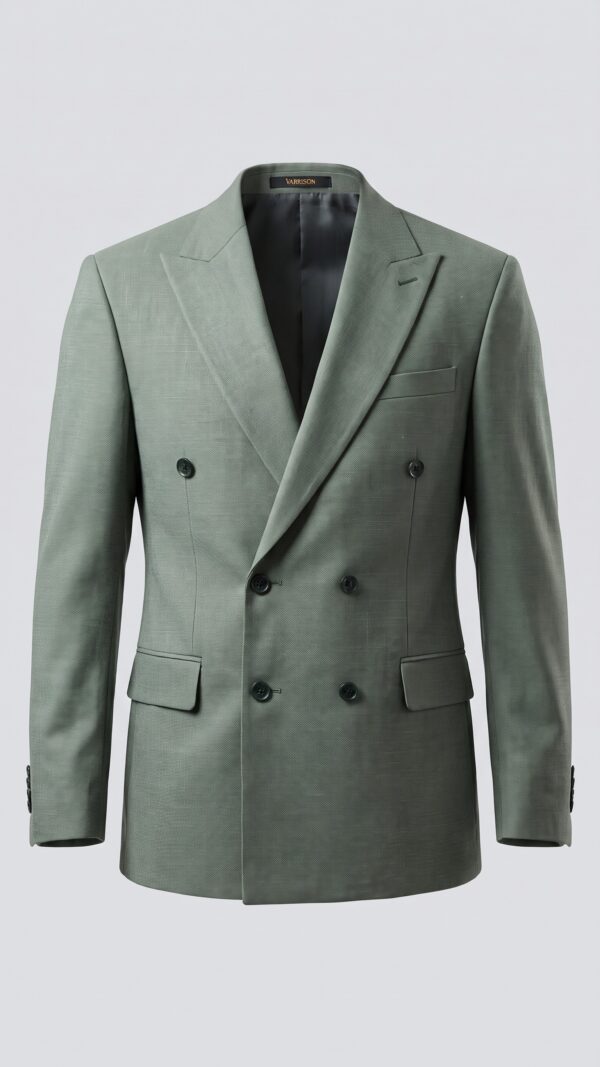 Men’s green double breasted suit(4) - 4
