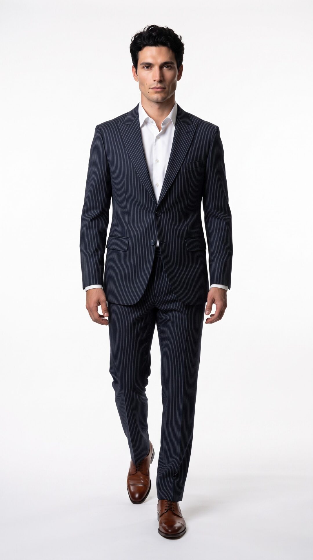 Kingsley Navy Blue Pinstripe Suit