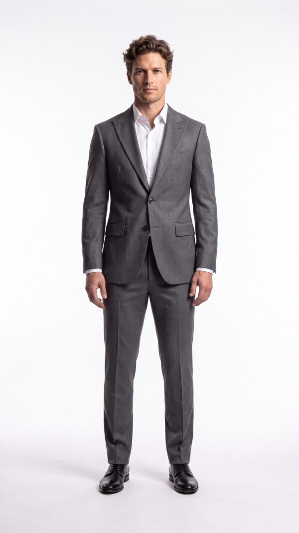 Tailored fit men’s grey suit (1) - 0