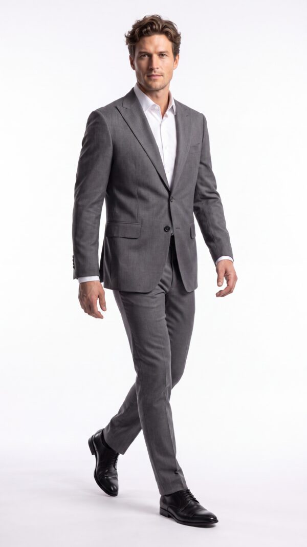 Prescott Grey Plain Suit - 1