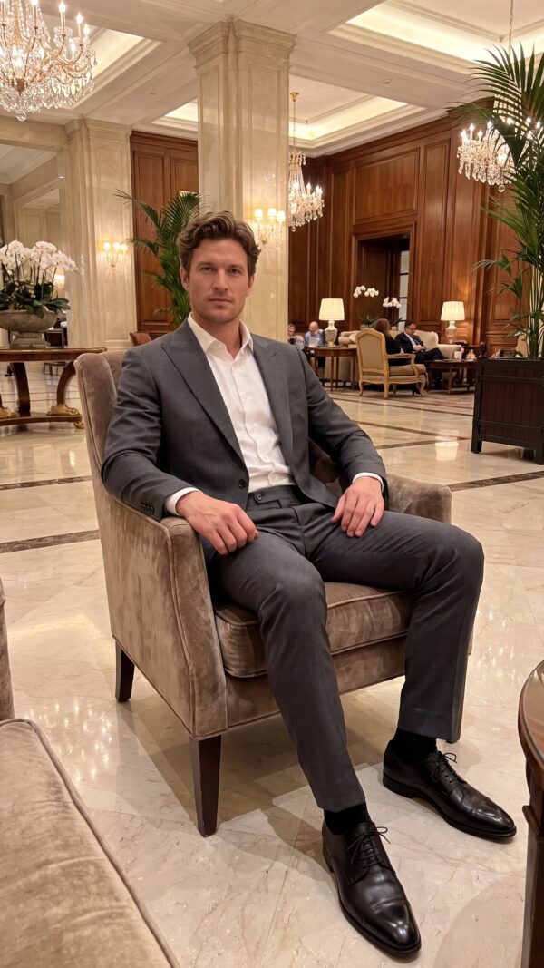 Tailored fit men’s grey suit (3) - 3