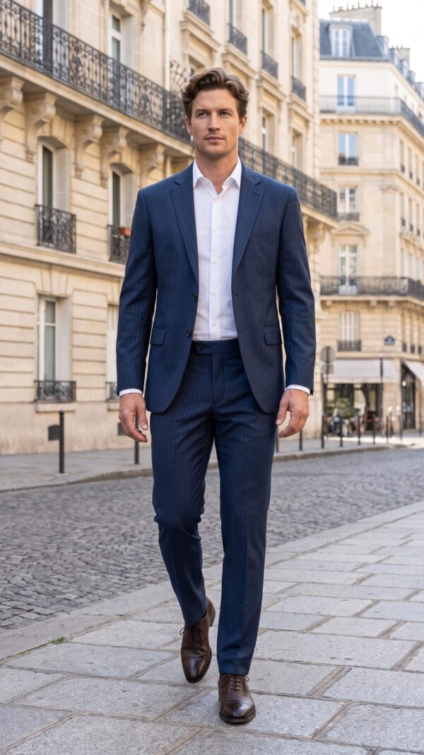 Marlowe Pinstripe Blue Suit
