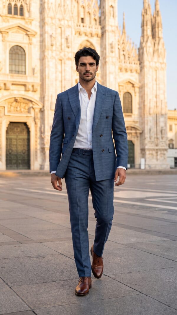 Torino Double Breasted Blue Suit
