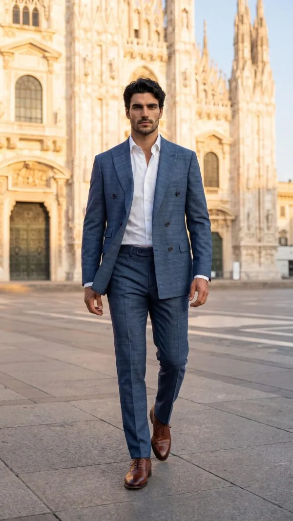 Torino Double Breasted Blue Suit