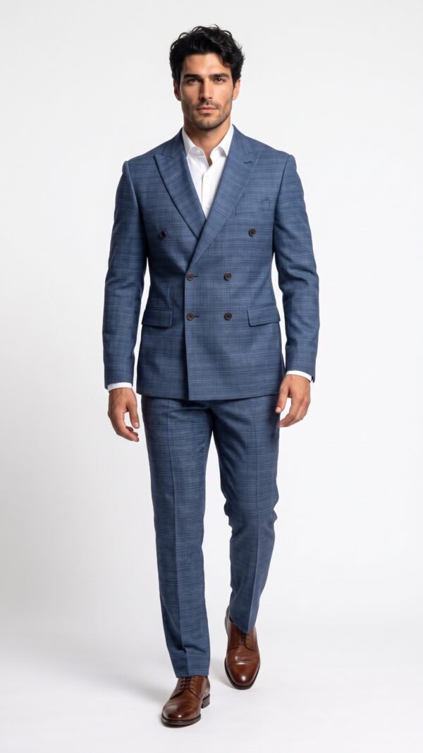 Torino Double Breasted Blue Suit - 1