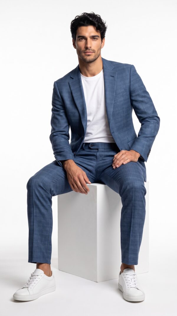 graph pattern blue suits for men (5) - 0