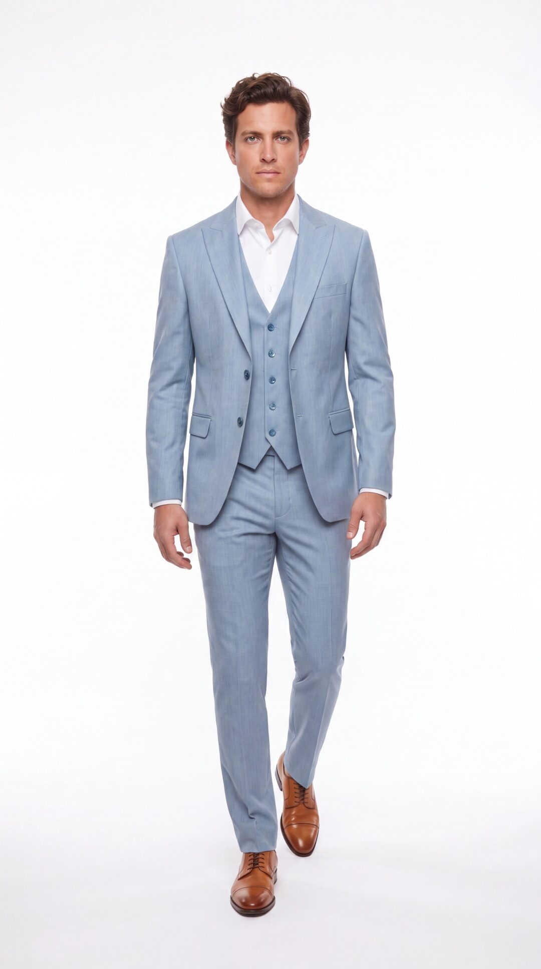 Carrington Light Blue 3 Pieces Suit