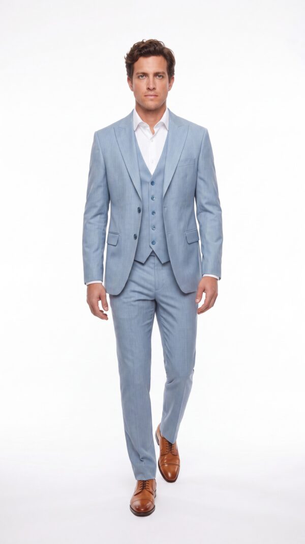Carrington Light Blue 3 Pieces Suit - 1