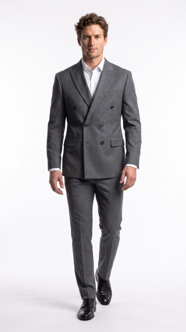 Sheffield Grey Double Breasted Suit - 1