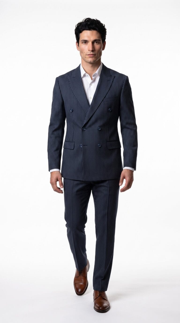 Fairfax Double Breasted Navy Blue Suit