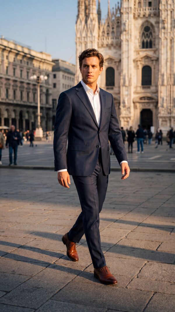 Hudson Pinstripe Navy Blue Suit