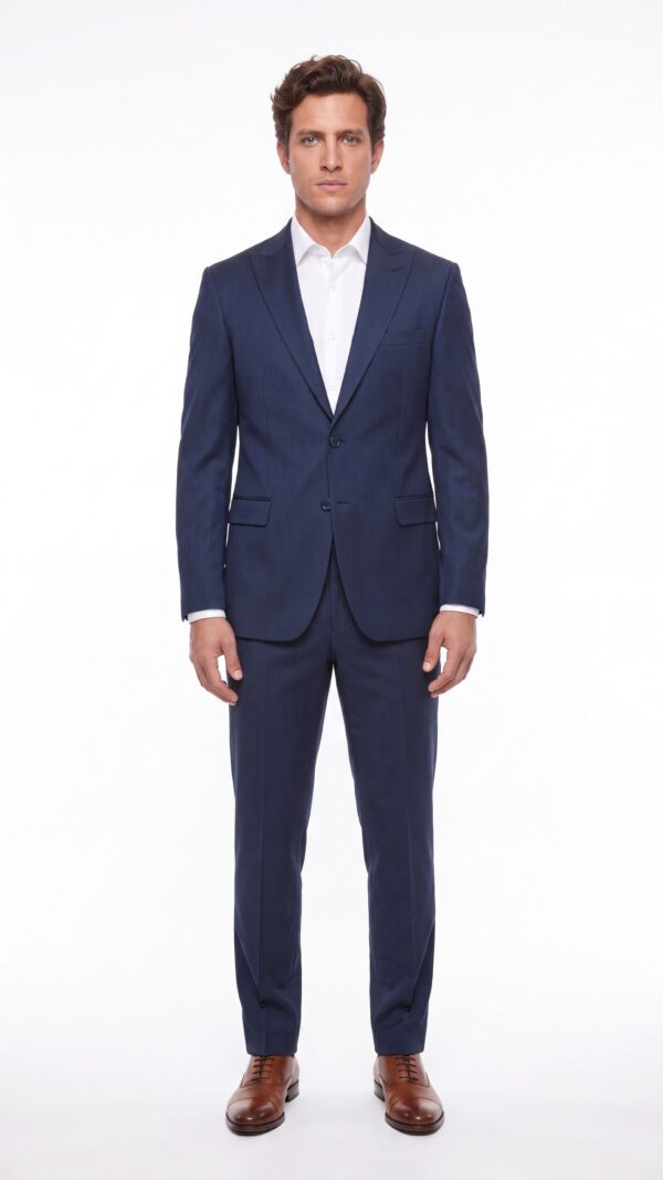 navy blue pin striped suit for men (2) - 0