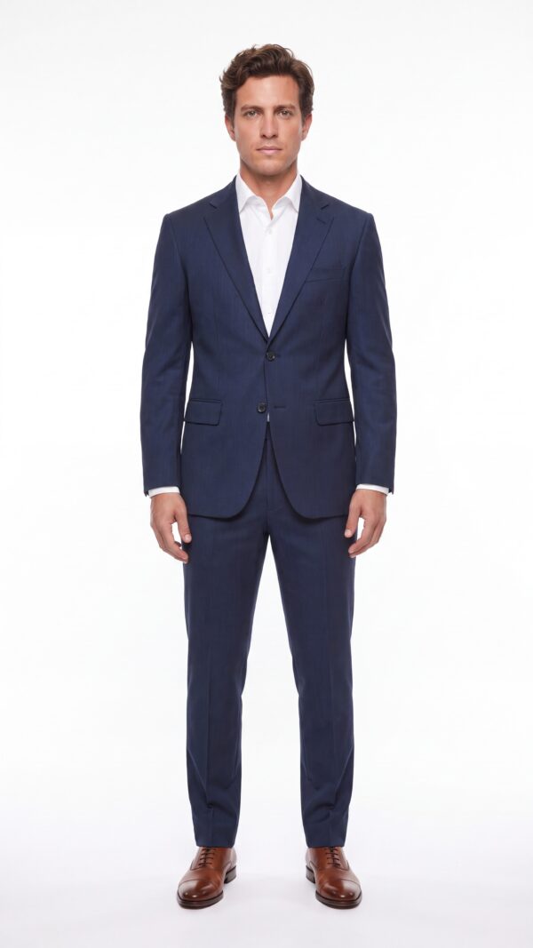 navy blue pin striped suit for men (3) - 0