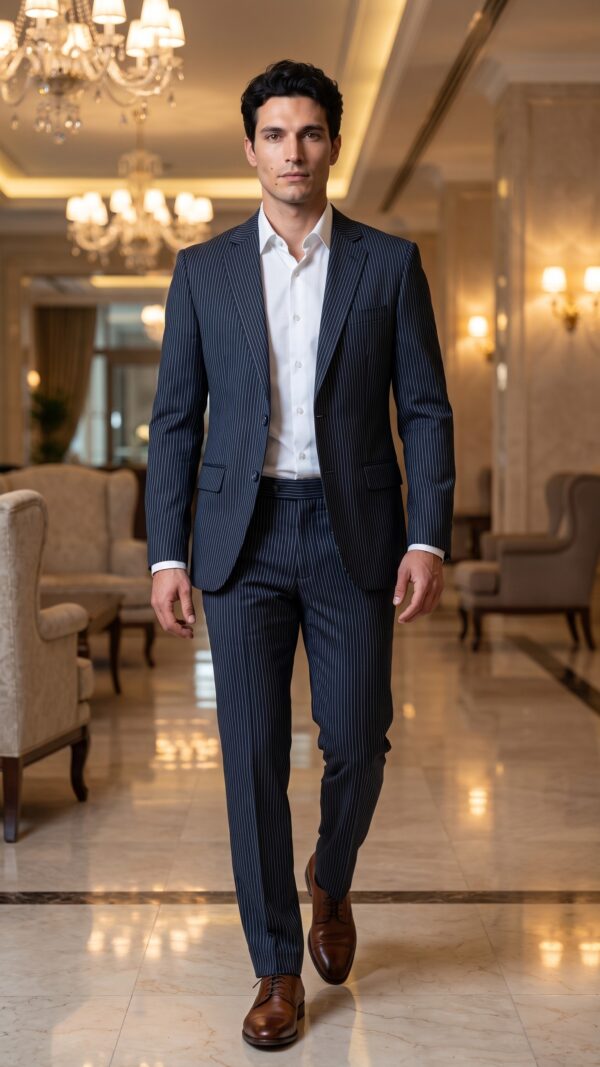 Lexington Pinstripe Navy Blue Suit
