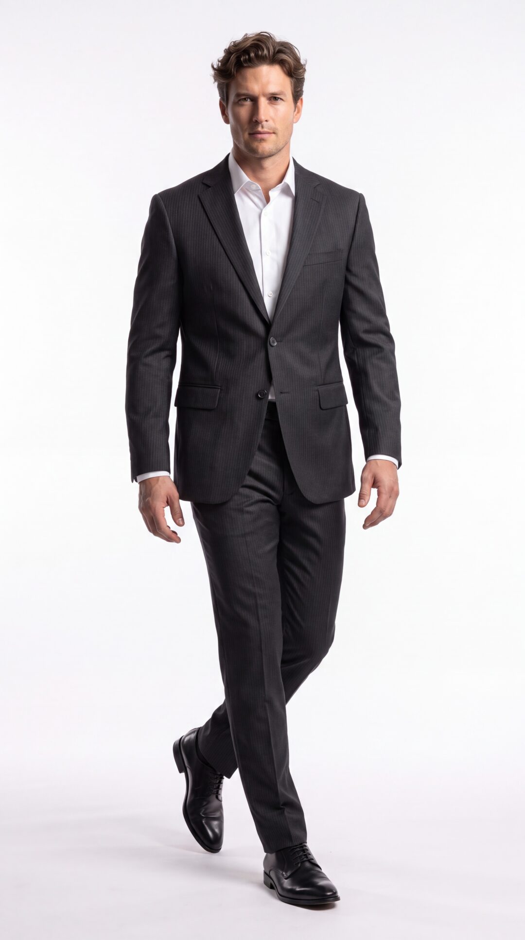 Brighton Pinstripe Black Suit
