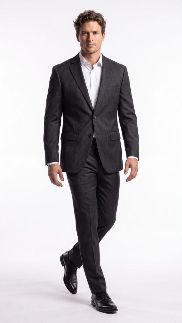 Brighton Pinstripe Black Suit - 1