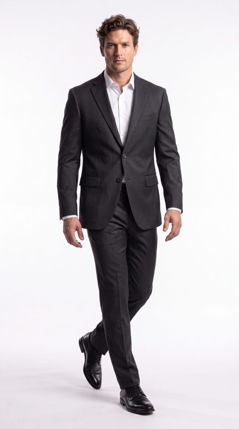Brighton Pinstripe Black Suit