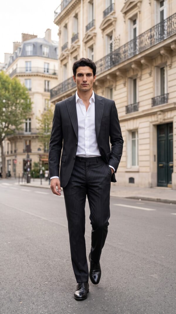 Hampton Black Pinstripe Suit