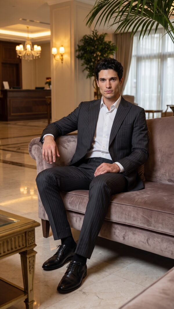 pin striped black suit for men (6) - 3