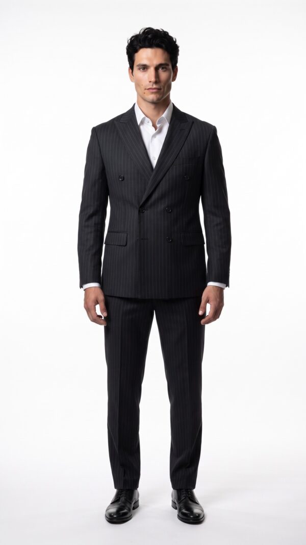 pin striped black suit for men – Varrison (1) - 2