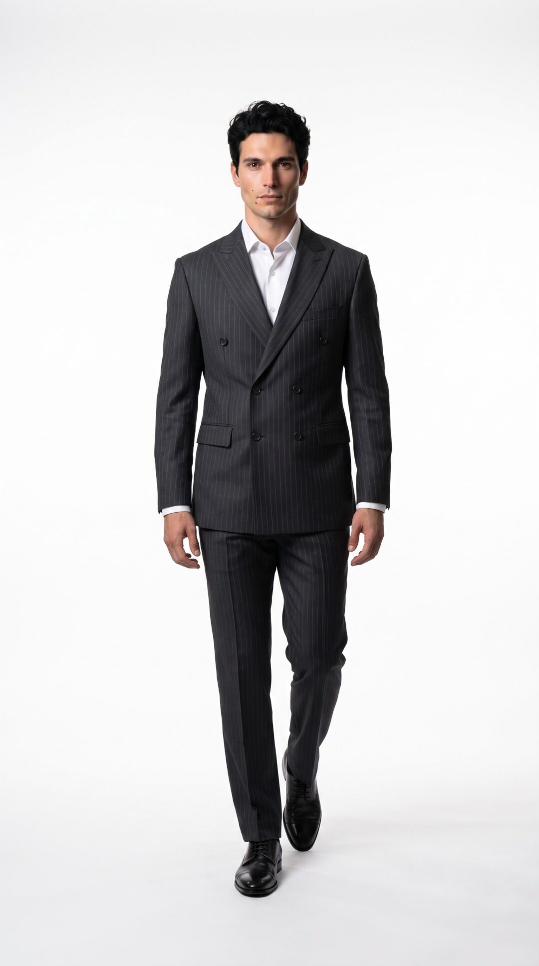 Stamford Double Breasted Black Suit