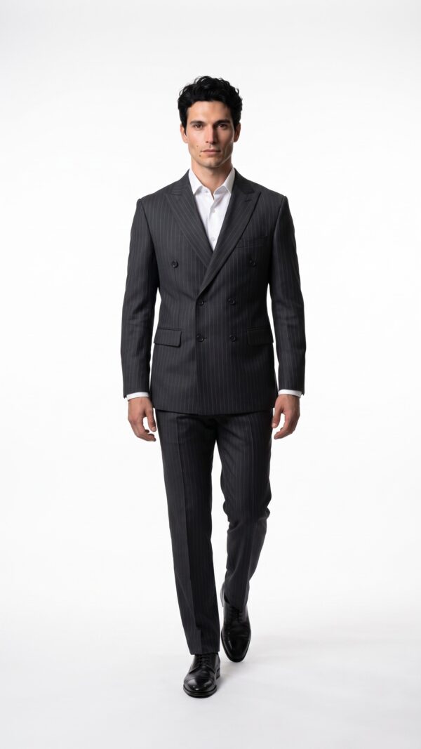 Stamford Double Breasted Black Suit - 1