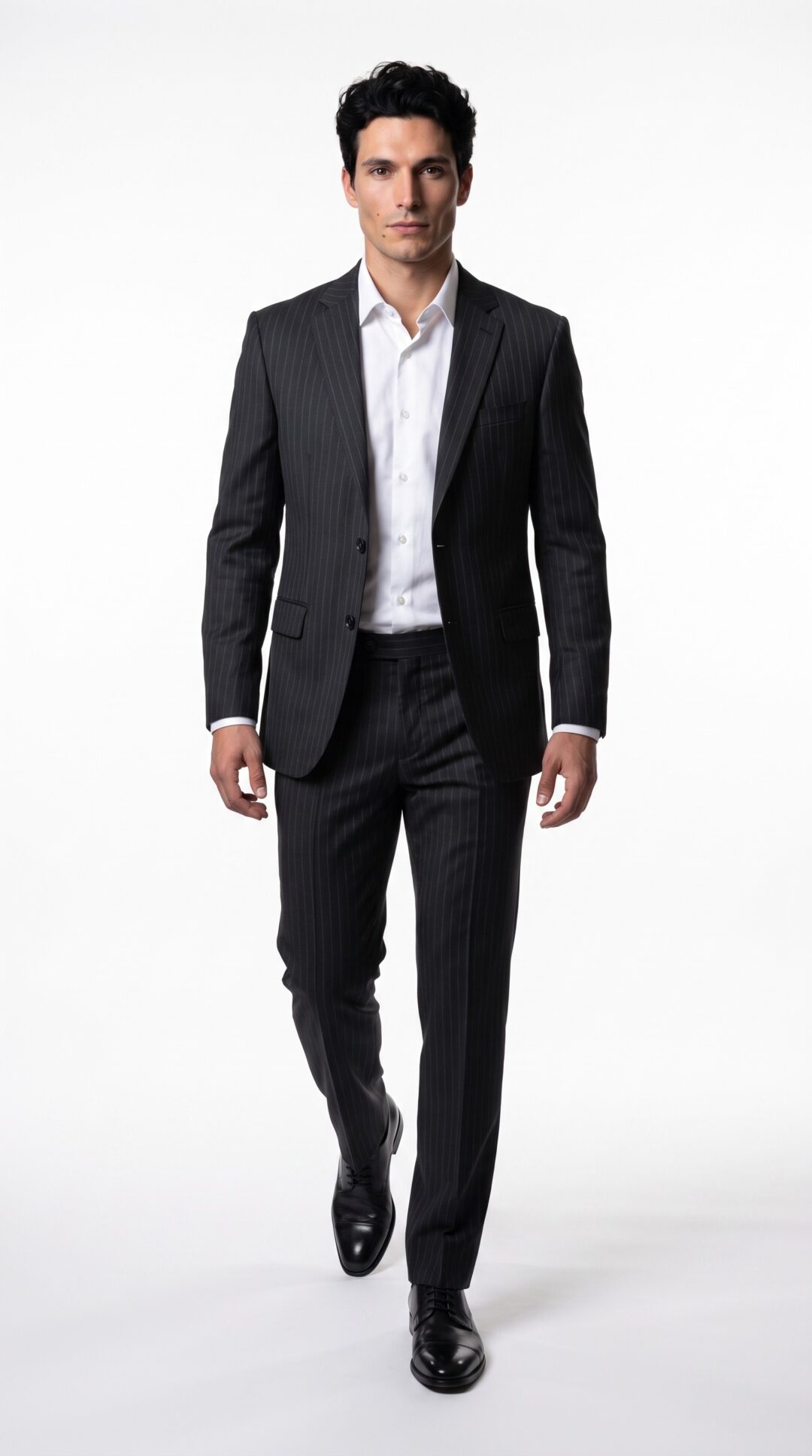 Newport Pinstripe Black Suit
