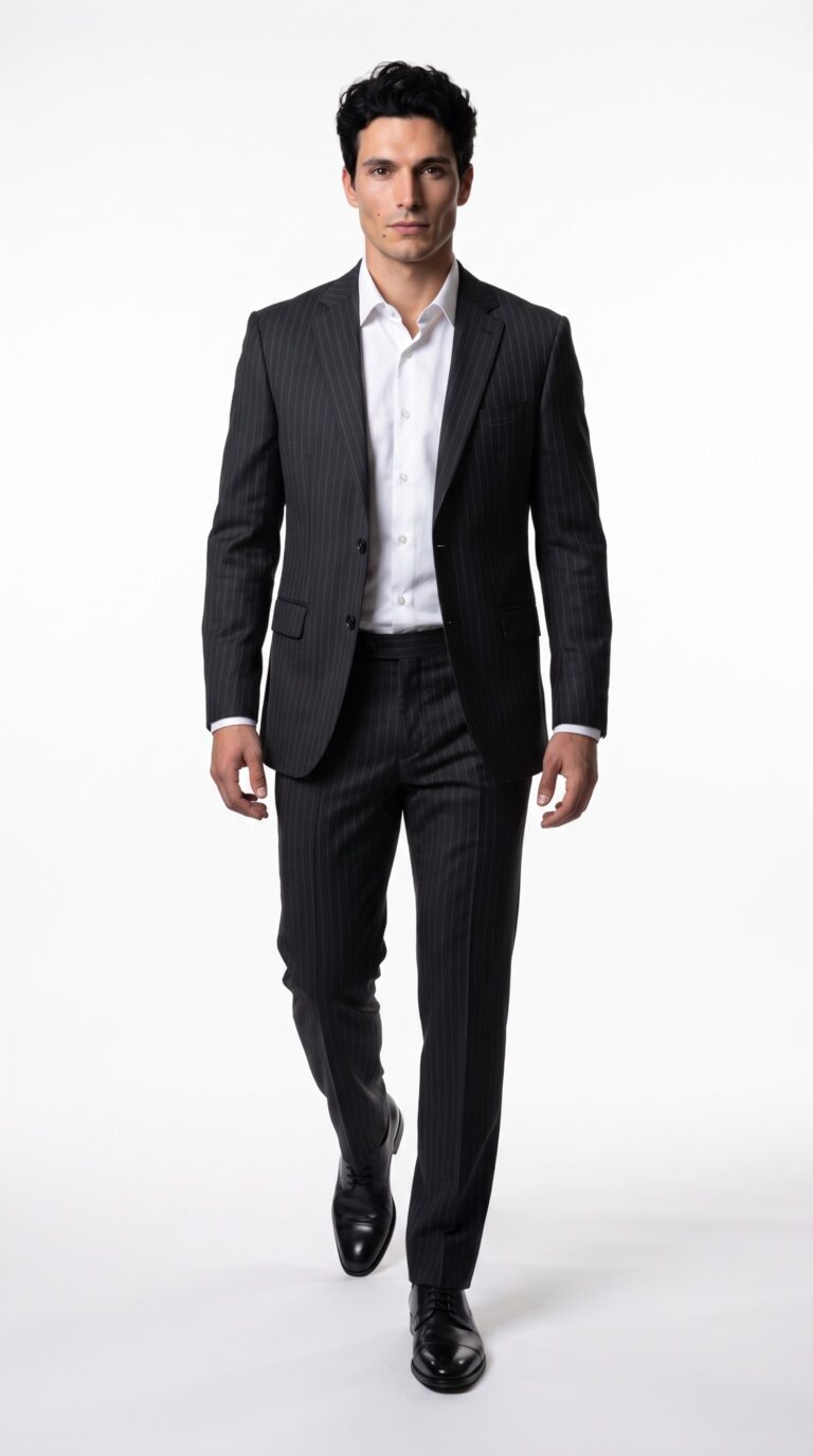 Newport Pinstripe Black Suit