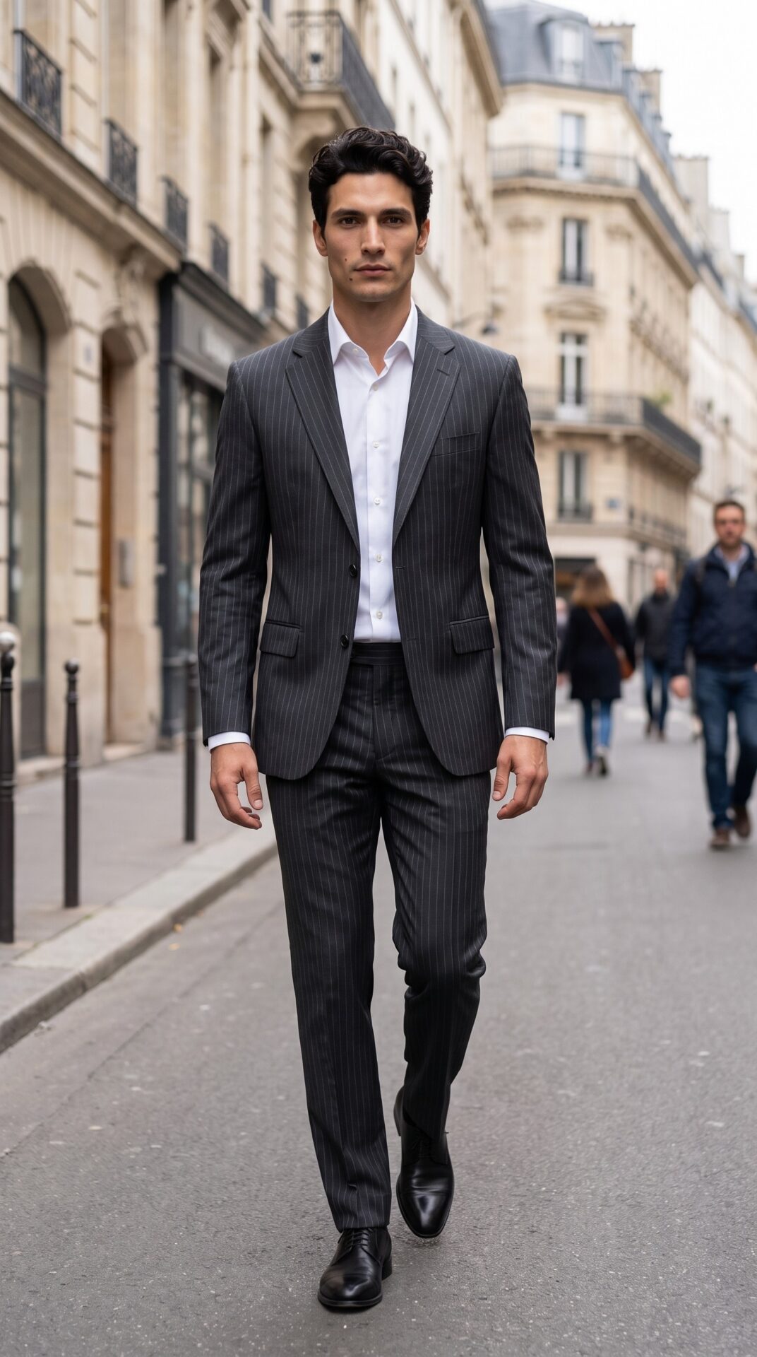 pin striped black suit for men – Varrison (3) - 4